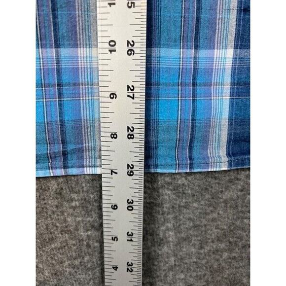 Marks & Spencer Blue Harbour Blue Gray Plaid Mens Medium Shirt - Picture 6 of 8